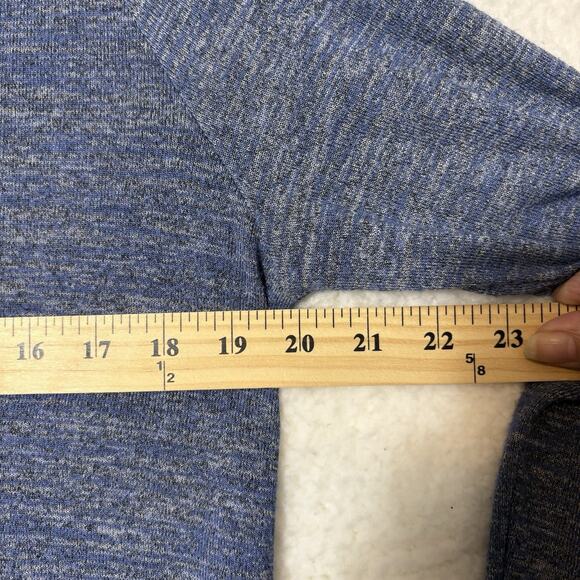 GAP Women's Softspun Raglan Pullover Sweater Blue Heather Rayon Knit Sz XS - Picture 7 of 8